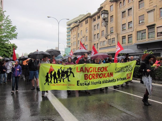 Manifestación de LAB en Pamplona.