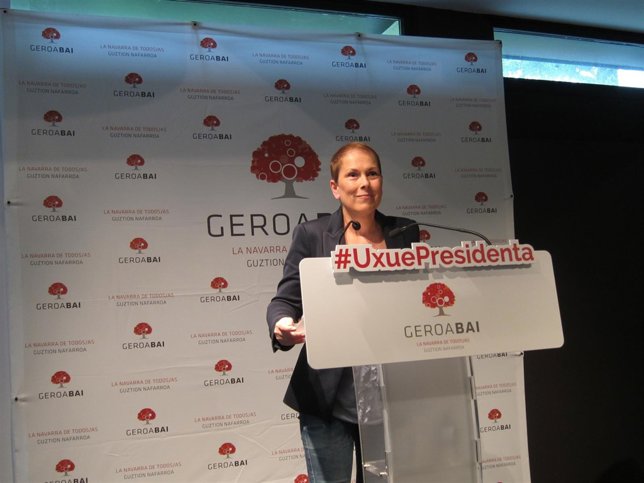 La candidata de Geroa Bai a la Presidencia del Gobierno foral, Uxue Barkos