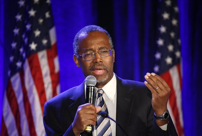Ben Carson, a retired surgeon, speaks at a luncheon during the Republican Nation