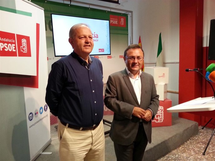 Javier Duque y Miguel Angel Heredia en rueda de prensa 24 mayo