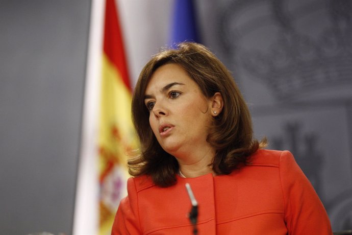 Soraya Santamaría tras el Consejo de Ministros