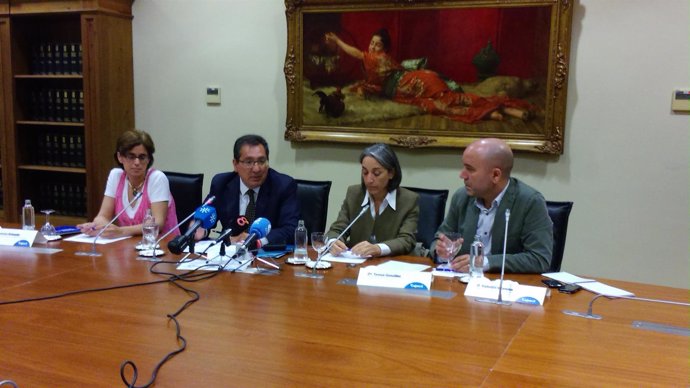 Presidente de Fundación Cajasol durante la rueda de prensa con las ONG