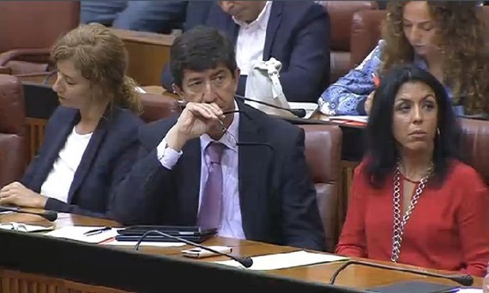 Juan Marín durante el debate de investidura