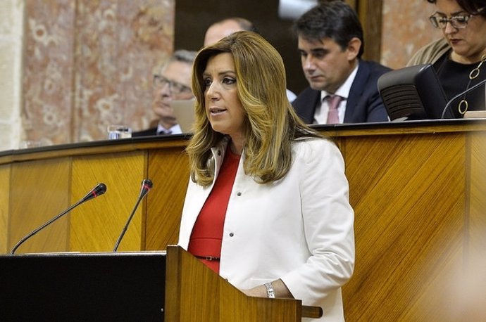 Susana Díaz durante la sesión de investidura