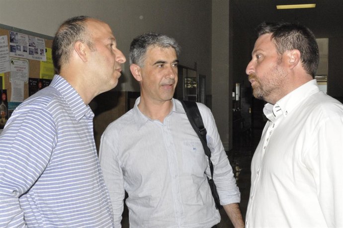 Los candidatos de CHA Carmelo Asensio, Juan Martín y José Luis Soro. 