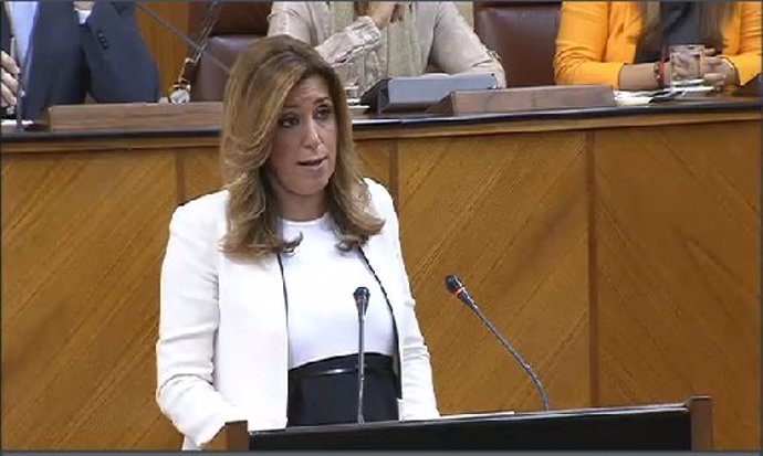 Susana Díaz en su intervención en la segunda sesión del debate de investidura