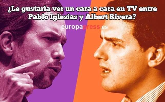 Encuesta sobre un cara a cara entre Albert Rivera y Pablo Iglesias