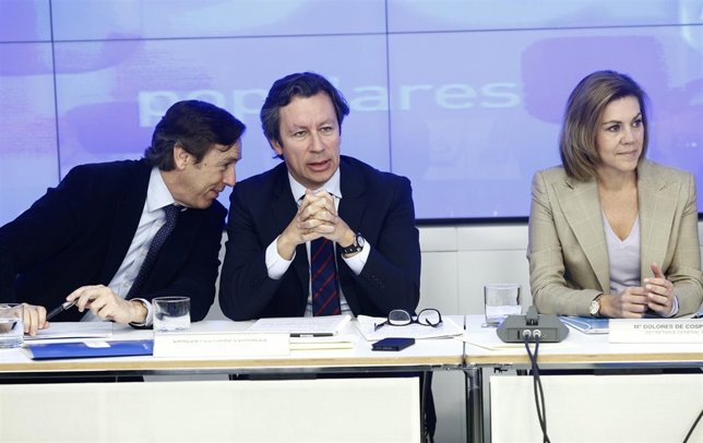 Rafael Hernando, Carlos Floriano y María Dolores de Cospedal 