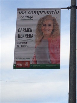 Cartel del PSOE con la "propaganda electoral"