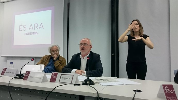 Montiel durante el acto de presentación del programa de Podemos