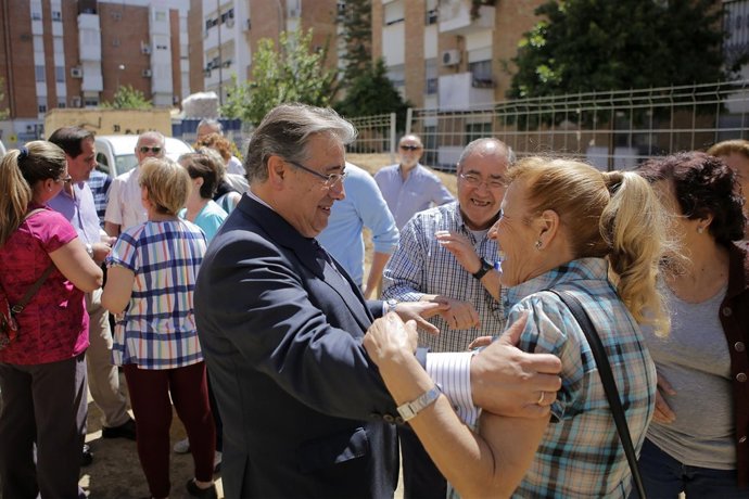 Zoido, durante su visita a la Plaza Ciudad de Montilla
