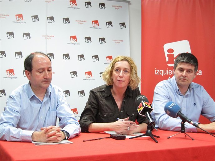Romero, Luquin y Aso han presentado esta tarde el lema de la campaña de IU