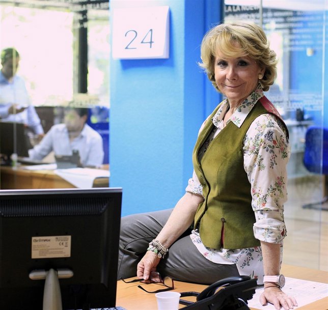 Esperanza Aguirre en la entrevista con Europa Press