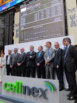 Equipo directivo de Cellnex en su salida a Bolsa