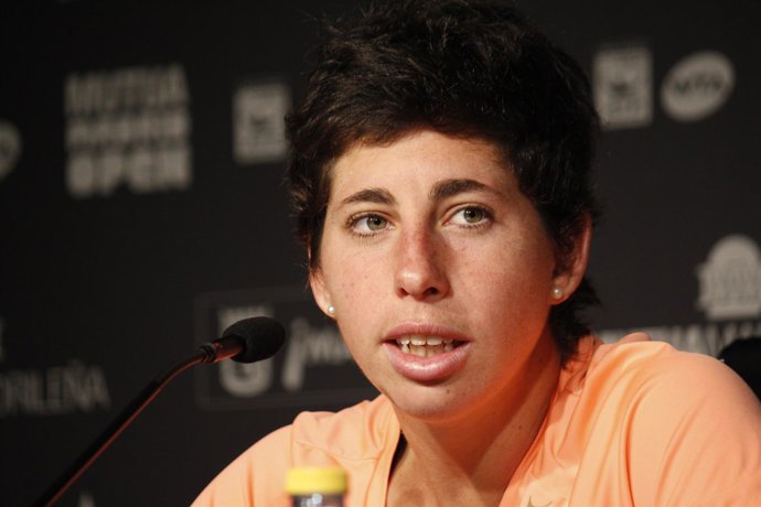 La tenista española Carla Suárez en el Mutua Madrid Open 2015