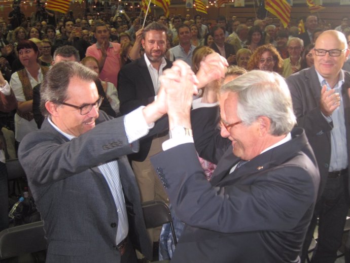 El presidente del Govern, Artur Mas, y el alcalde de Barcelona, Xavier Trias