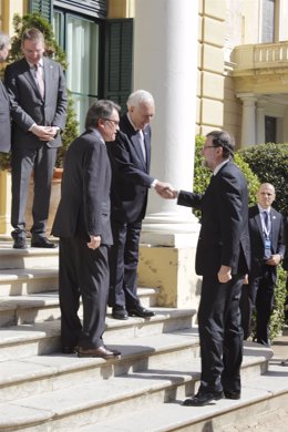 El pte. Catalán Artur Mas, el pte. Del Gobierno Mariano Rajoy y J.M.Margallo