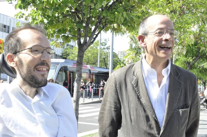 Pablo Echenique y José Antonio Fatás, candidatos autonómicos de Podemos.