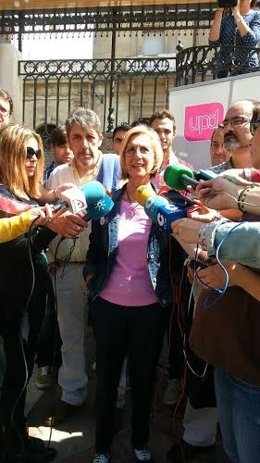 La portavoz nacional de UPyD, Rosa Díez, en Huelva.