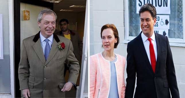 FArage y Miliband acuden a ejerceer su derecho a voto