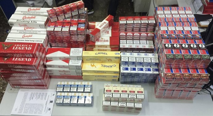 Cajetillas de tabaco de contrabando