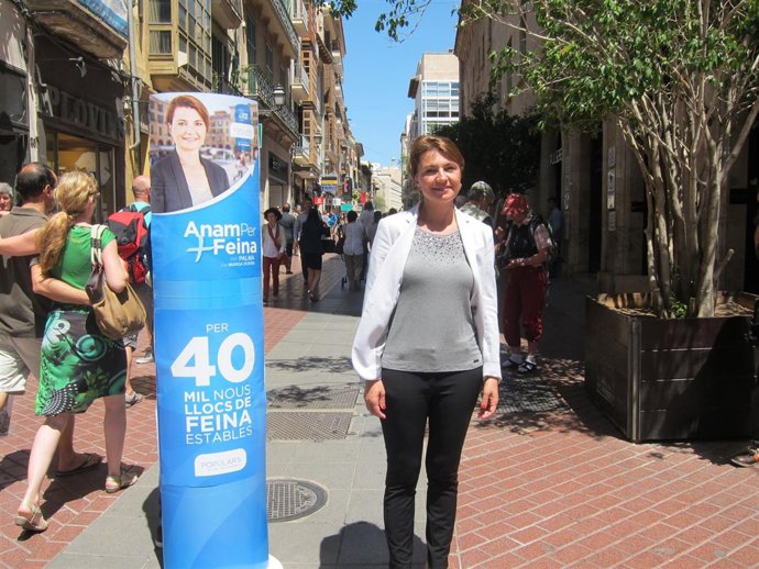 La candidata del PP Marga Durán en un acto de campaña
