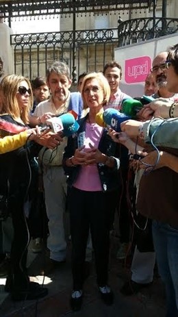 La portavoz nacional de UPyD, Rosa Díez, en Huelva.