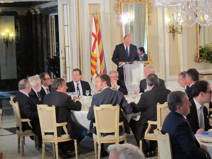 Almuerzo empresarial por el Salón del Automóvil, con los ptes.M.Rajoy y A.Mas