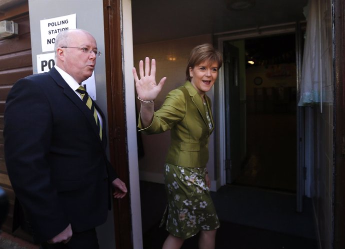Nicola Sturgeon,líder del SNP llega a votar