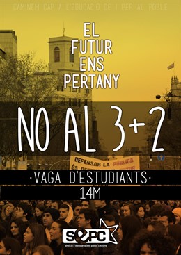 Cartel de la huelga de estudiantes para el 14 de mayo