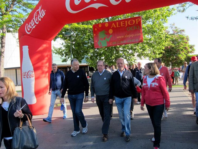Fernández, Herrera, De la Riva y Marcos en la Marcha Asprona de Valladolid