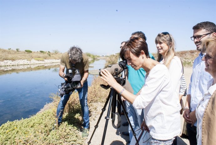 María Gámez en la desembocadura del guadalhorce 24M PSOE
