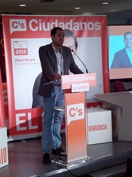 Ignacio Aguado, en el acto de campaña en Majadahonda