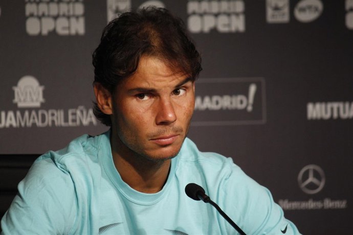 Rafa Nadal en rueda de prensa en el Mutua Madrid Open
