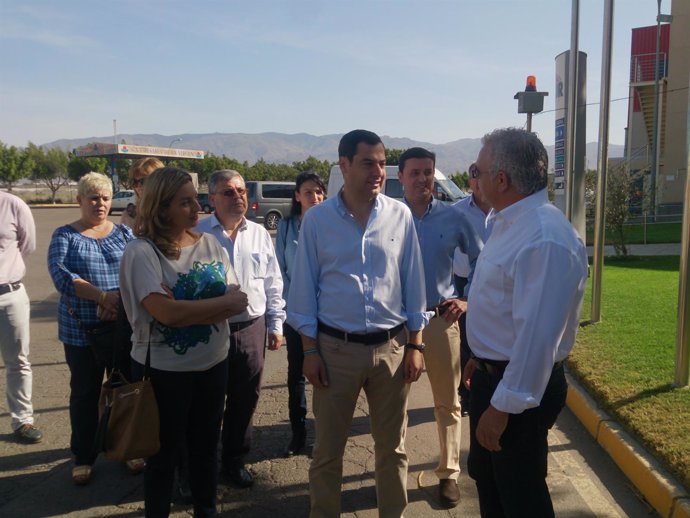 Moreno, a su llegada a la cooperativa Casur en Viator (Almería)
