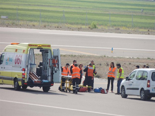 El Aeropuerto de Teruel supera un nuevo simulacro de accidente aéreo