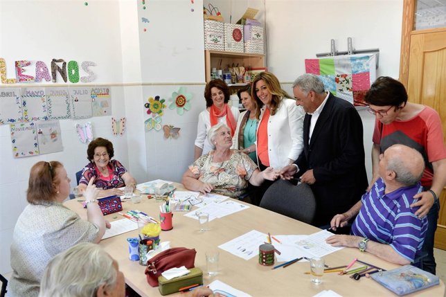 Susana Díaz, hoy en un centro de mayores
