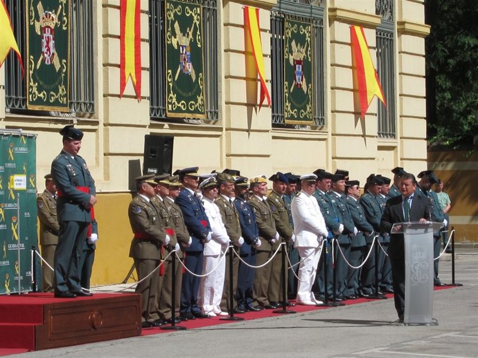 El delegado del Gobierno en Andalucía, Antonio Sanz, durante el acto