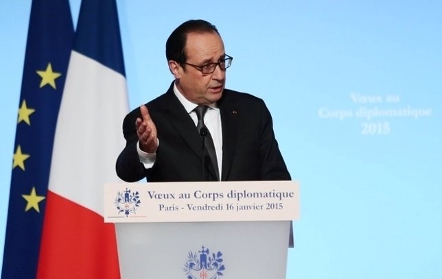 François Hollande se dirige al cuerpo diplomático