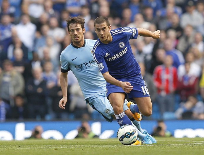 Eden Hazard y David Silva