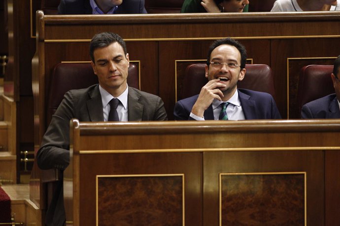 Pedro Sánchez y Antonio Hernando