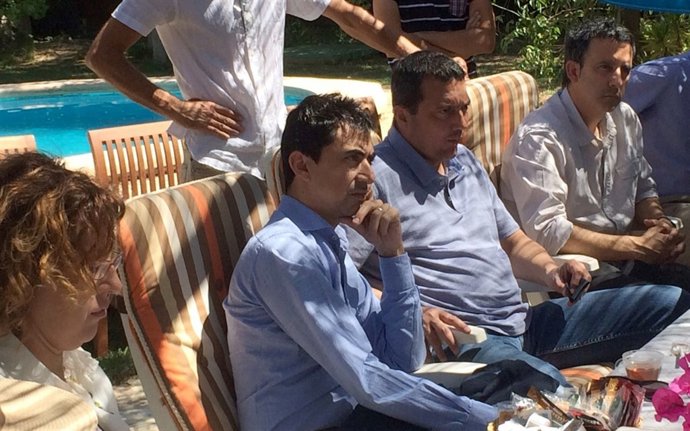 Serna junto a Pujante y María Ángeles Micol y Antonio Urbina