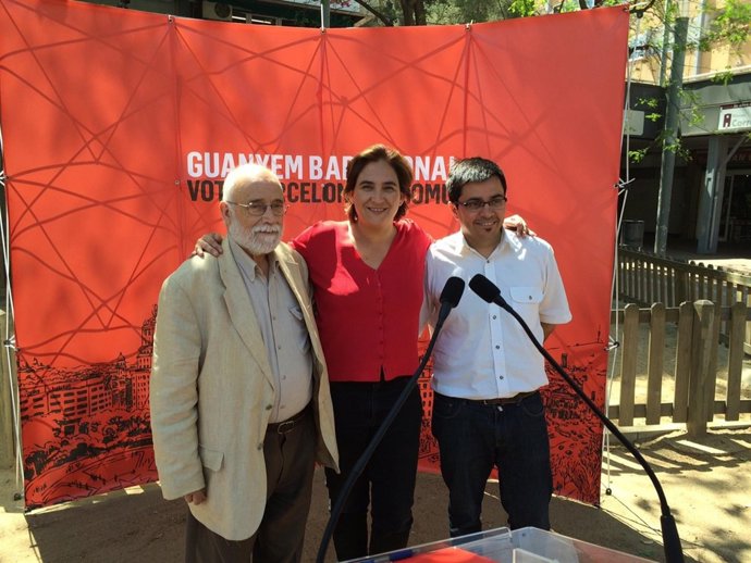 Arcadi Oliveres (Procés Constituent); Ada Colau, Gerardo Pisarello (Bcomú)