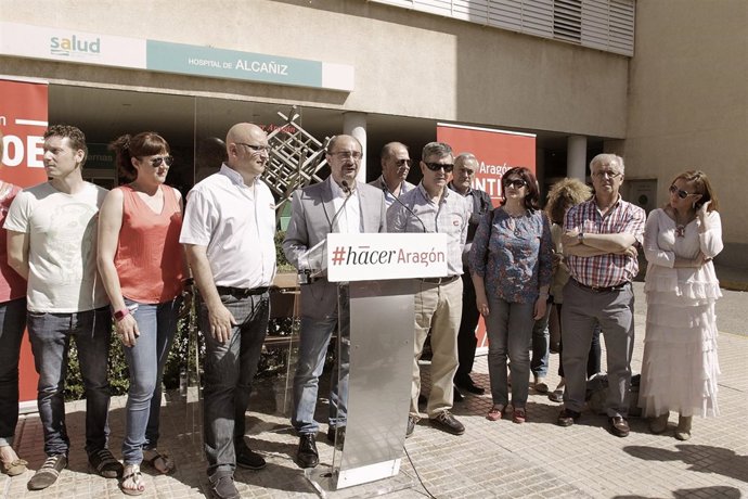 Lambán ha presentado su programa sanitario en Alcañiz.