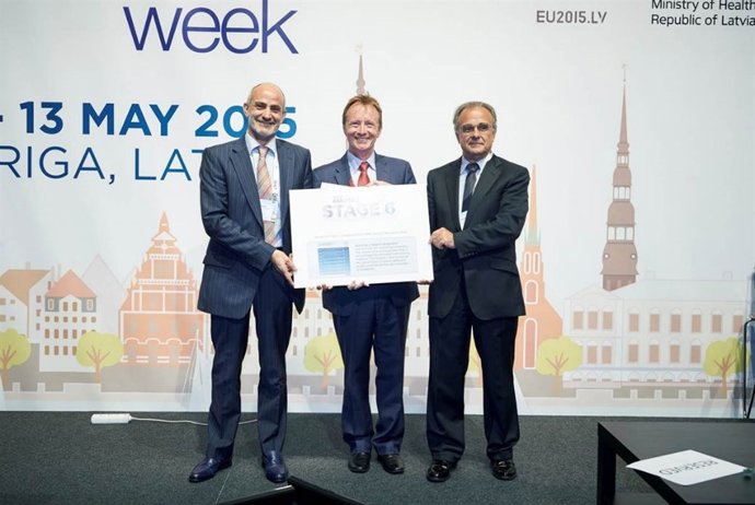 Por la izquierda, Rodríguez, Lieber e Ibarra. 