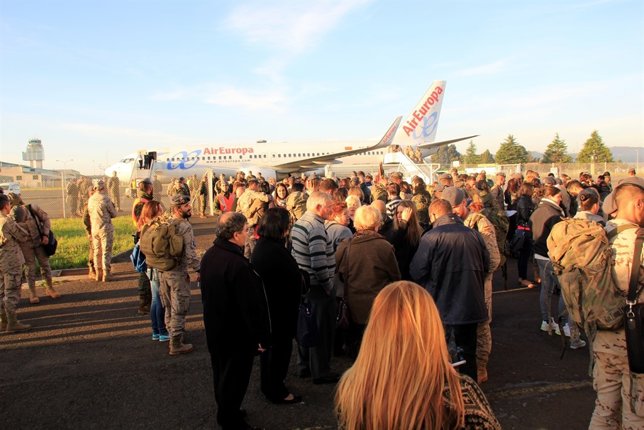 Militares de la Brilat llegan a Santiago procedentes de Mali.
