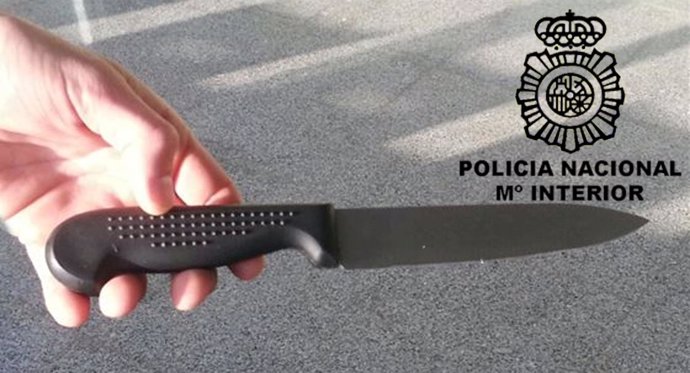 Cuchillo utilizado por el detenido
