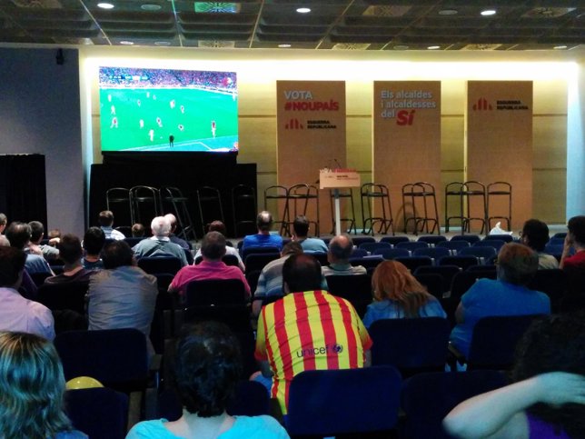 Partido del Barça tras el mitin de ERC