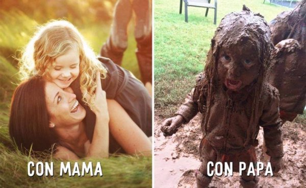 10 hilarantes diferencias entre madres y padres a la hora de criar a sus  hijos