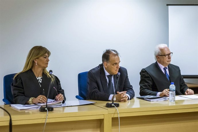 Javier Tebas durante la vista en la Audiencia para decidir sobre la huelga